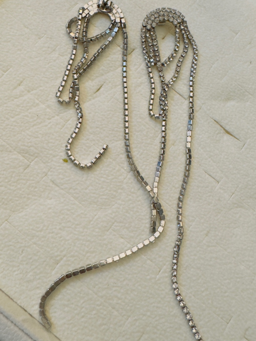 New without tag Zara Silver Crystal Chain Drop Earrings - Picture 3 of 6